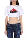 Dsquared2 Dsq2- Print Cropped T-shirt In White