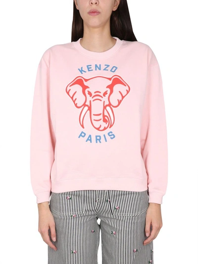 Kenzo Logo印花棉卫衣 In Pink