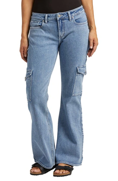 Silver Jeans Co. Be Low Low Rise Wide Leg Cargo Jeans In Indigo