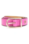 Kate Spade Leather Belt In Shockwave Pink