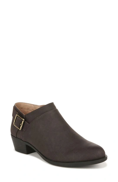 Lifestride Alexi Buckled Ankle Bootie In Dark Chocolate