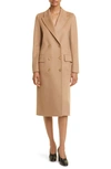Max Mara Elmi Wool Blend Long Top Coat In Beige