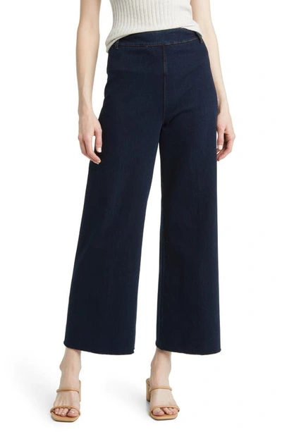 Lyssé Erin High Waist Raw Hem Wide Leg Jeans In Indigo