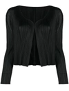 Issey Miyake Technical-pleated Cardigan In Black