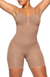 Skims Seamless Sculpt Strapless Mid Thigh Bodysuit In Sienna In Sienna