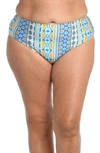 La Blanca Scarf Hipster Bikini Bottoms In Ice Blue
