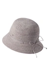 Helen Kaminski Packable Raffia Cloche In Eclipse Melange