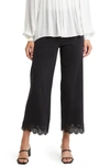 Lyssé Eyelet Hem Wide Leg Jeans In Multi