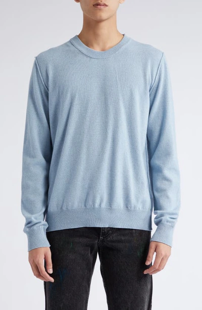 Maison Margiela Fine Gauge Wool Sweater In Pale Blue