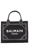 Balmain Small B-army Monogram Shopper Tote In Ivory/ Black