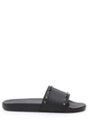 Valentino Rockstud-embellished Slides In Black