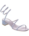 RENÉ CAOVILLA CLEO SATIN & LEATHER SANDAL