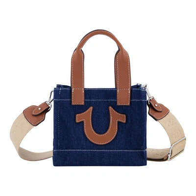 True Religion Mini Denim Tote In Dark Denim