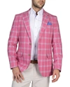 Tailorbyrd Windowpane Linen-blend Sportscoat In Red
