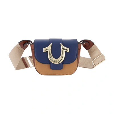 True Religion Mini Flap Denim Crossbody In Navy