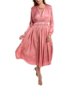 Elie Tahari Shirred Maxi Dress In Pink
