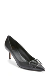 Valentino Vlogo 60mm Leather Slingback Pumps In Black