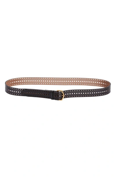 Alaïa Neo Vienne Black Leather Belt