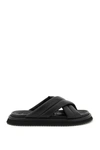 Dolce & Gabbana Men Nappa Effect Fabric Sandal In Black