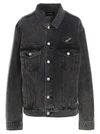 We11 Done Jacke Aus Denim Mit Logo-aufnäher Casual Jackets, Parka Black