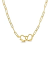 Delmar Open Heart Paperclip Link Necklace In Gold