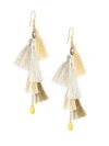 CHAN LUU Smokey Quartz & Multi-Tassel Drop Earrings