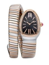 BVLGARI WOMEN'S SERPENTI TUBOGAS ROSE GOLD, STAINLESS STEEL & DIAMOND SINGLE TWIST WATCH,481729544134