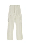 Prada Cotton Cargo Pants In Ecru