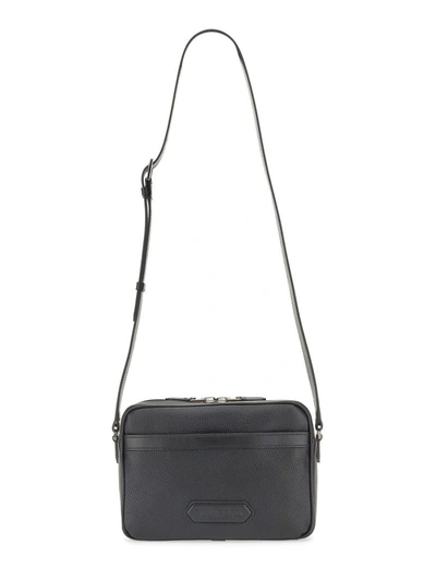 Tom Ford Full-grain Leather Messenger Bag In Black