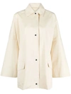 Totême Washed Cotton Button-front Overshirt In Vanilla