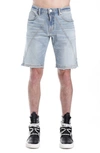 Hvman Mero Slim Raw Hem Cutoff Denim Shorts In Acid