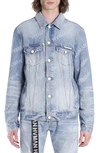 Hvman Triangle Denim Logo Trucker Jacket In Acid Repeat