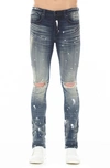 Hvman Strat Ripped Super Skinny Jeans In Guac