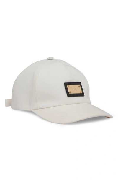 Dolce & Gabbana Logo-plaque Cotton Cap In White