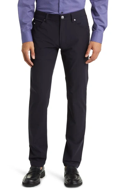 Emporio Armani Men's Nylon-stretch 5-pocket Pants In Solid Blue Navy