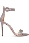 GIANVITO ROSSI Portofino 100 textured-lamé sandals