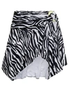 ATTICO SKIRT WITH ALL-OVER ZEBRA PRINT IN BLACK AND WHITE TECHNICAL FABRIC WOMAN