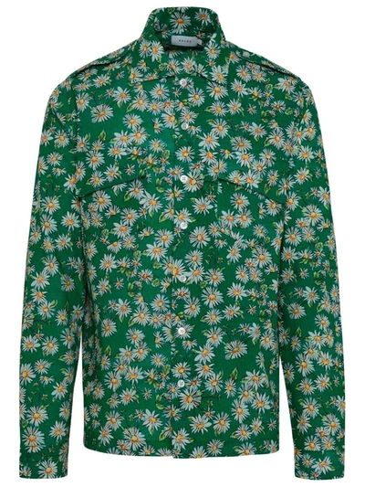 Rhude Daisy-print Long-sleeved Shirt In Green
