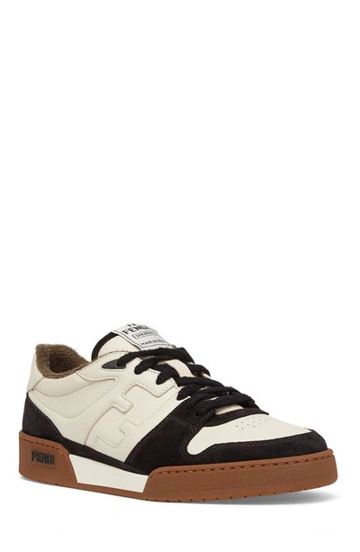 Fendi Match Leather And Suede Sneakers In Multi