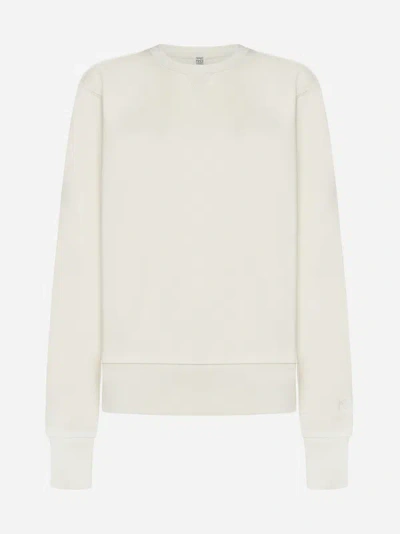 Totême Crew-neck Organic Cotton Sweatshirt In Off White