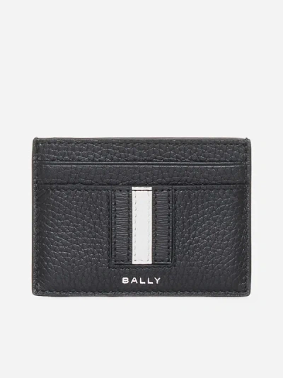 Bally Logo Leather Card Holder In Black