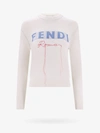 Fendi Ivory Stretch Cashmere Blend Sweater In White