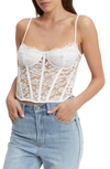 BARDOT HOLLAND LACE CORSET CROP TOP