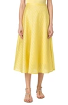 AKRIS PUNTO STRIPE JACQUARD LINEN & SILK SKIRT