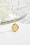 Classicharms Vermeil Molten Round Disc Pendant Necklace In Gold