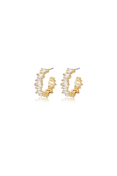 Classicharms T Shape Zirconia Earrings In Gold