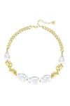 Classicharms Baroque Pearl Statement Necklace In Silver
