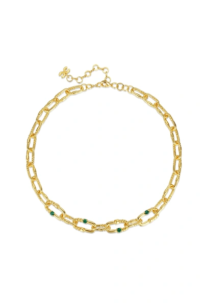 Classicharms Double Colored Zirconia Necklace In Gold