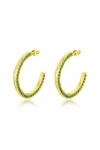 CLASSICHARMS GOLD ZIRCONIA MOLTEN C HOOP EARRINGS