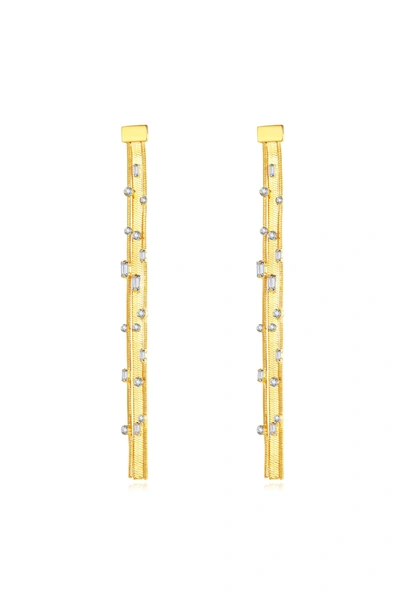 Classicharms Golden Tassel Zirconia Earrings